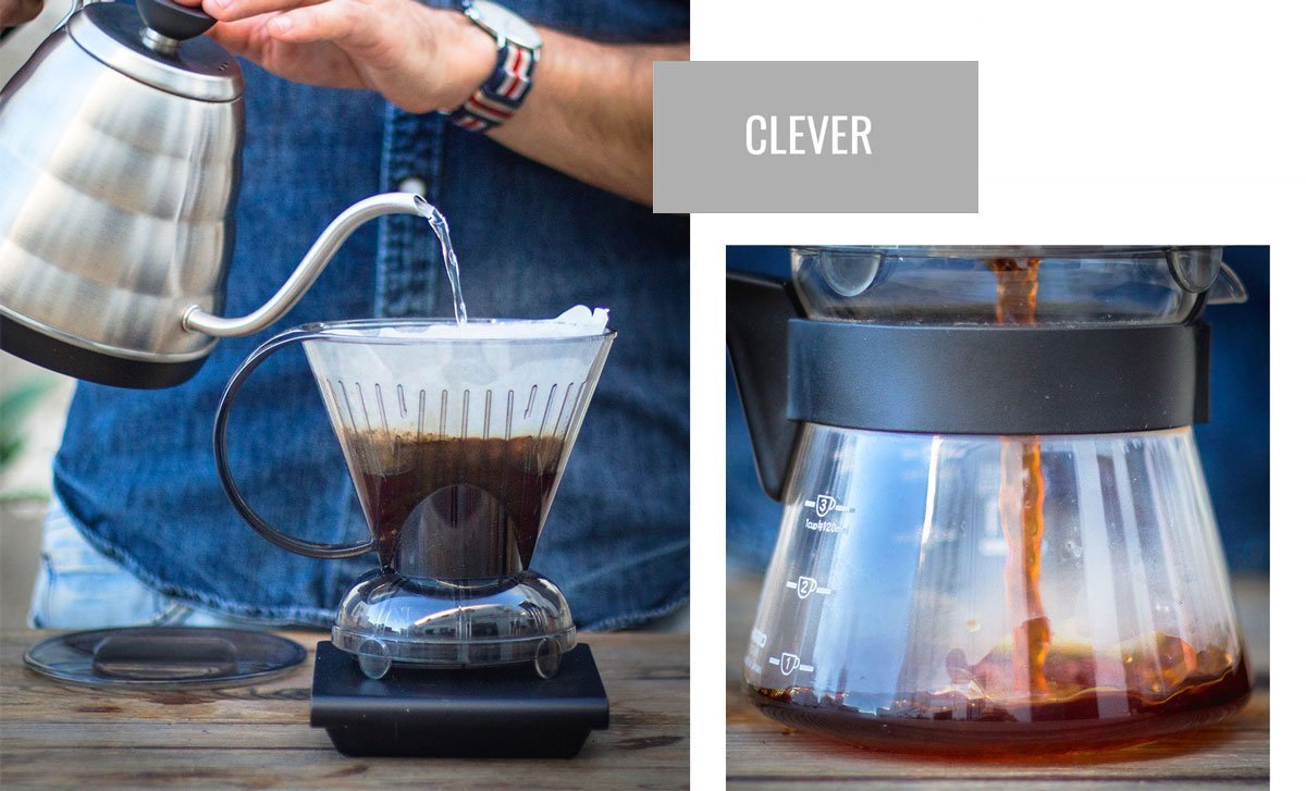Preparación de café con Clever