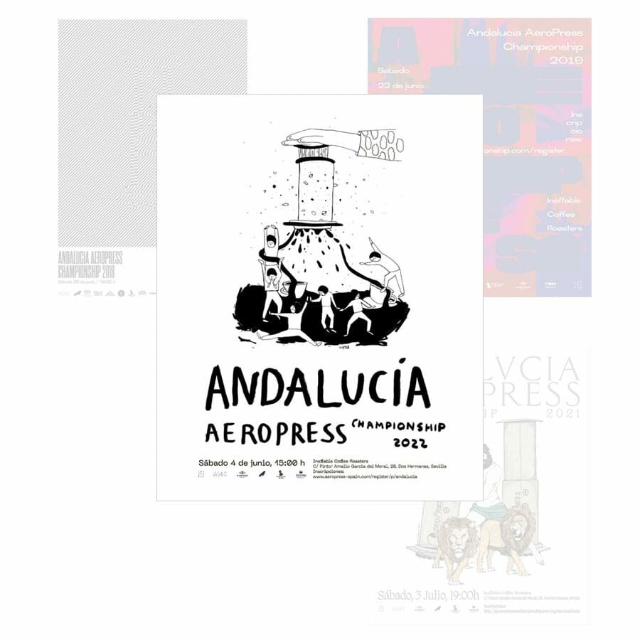 Cartel Andalucía AeroPress Championship 32x45 cm
