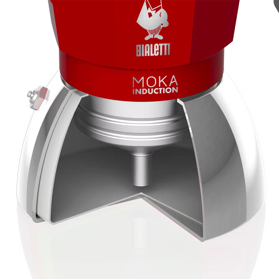 Moka induction coffee maker Bialetti Express 4 Inside detail moka coffee machine bialetti