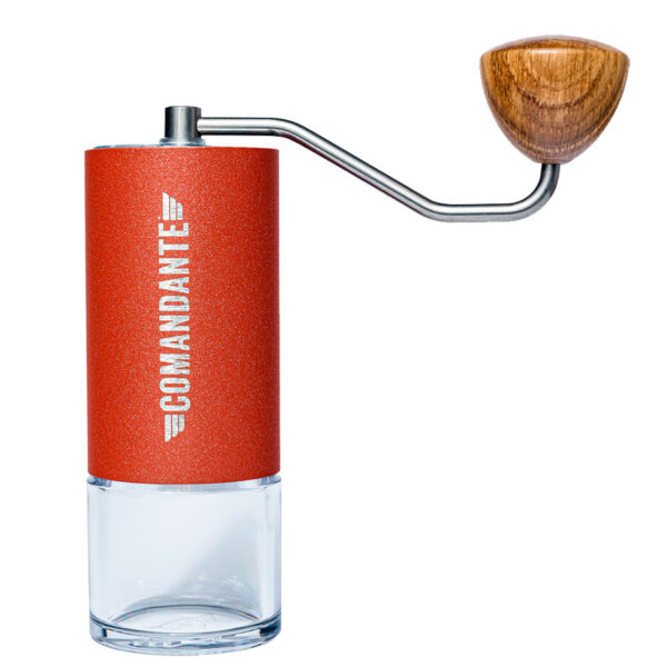 Molinillo de café manual Comandante C40 Nitro Blade Sunset con fresas cónicas de acero inoxidable martensítico con un alto contenido en nitrógeno altamente resistentes a las dentaduras.