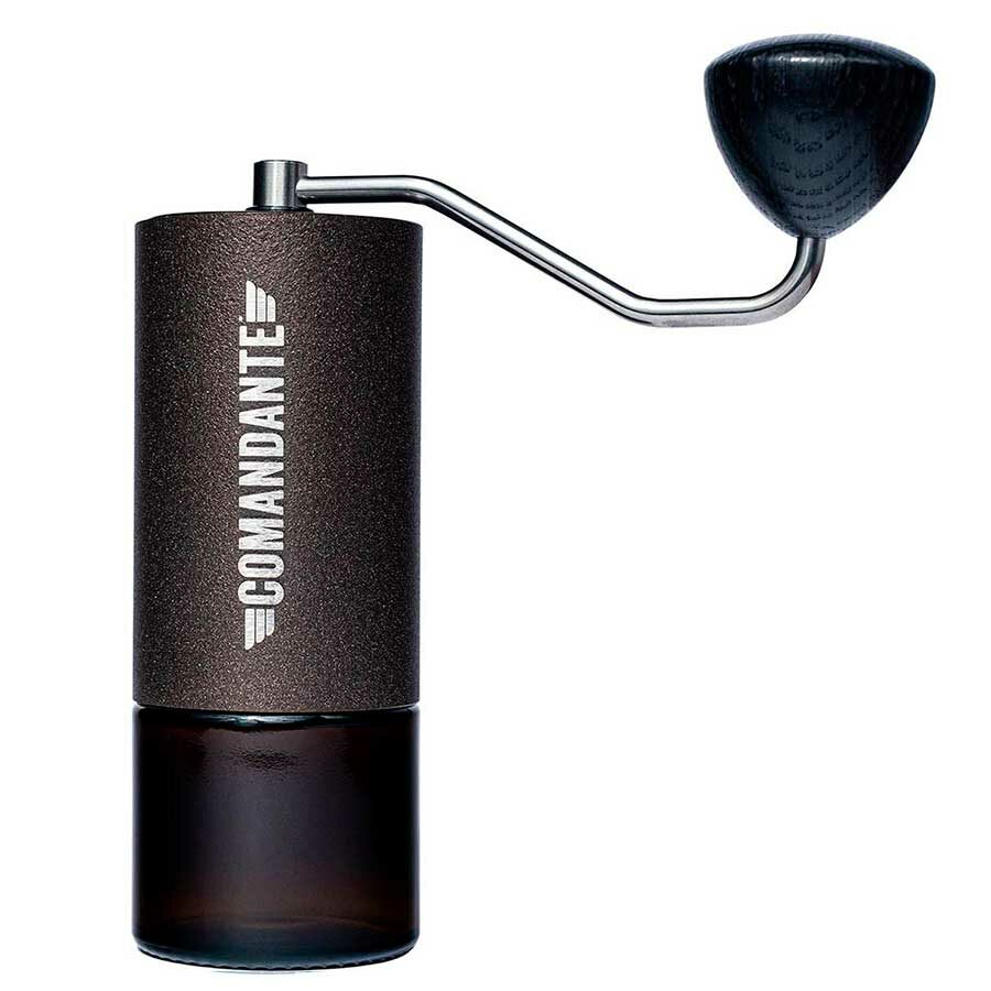 Molinillo de café manual Comandante C40 Copper Mountain con fresas cónicas de acero inoxidable martensítico con un alto contenido en nitrógeno altamente resistentes a las dentaduras.