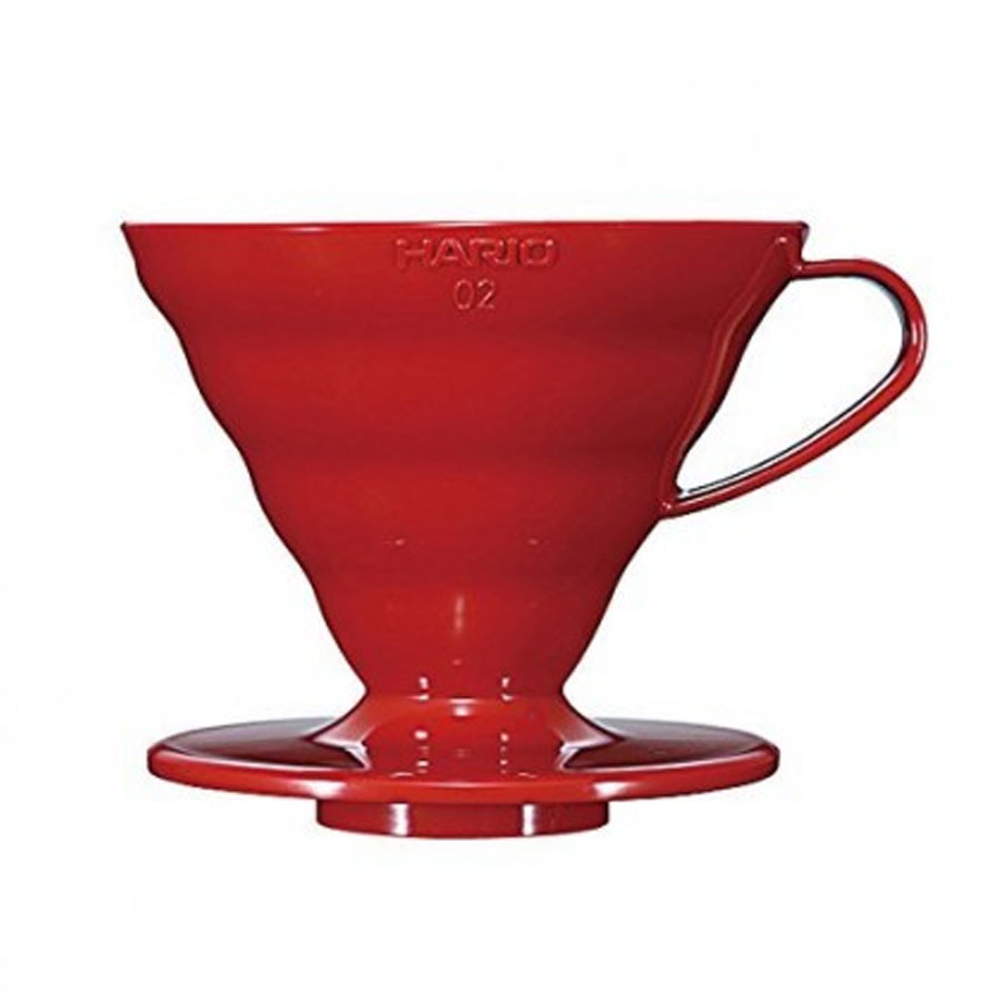 Dripper para v60 Hario 02 rojo de plástico