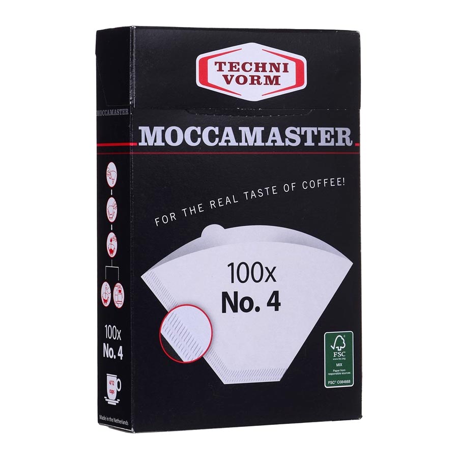 Filtros Moccamaster No. 4 2 Paquete de 100 filtros de papel No. 4 para cafetera moccamaster