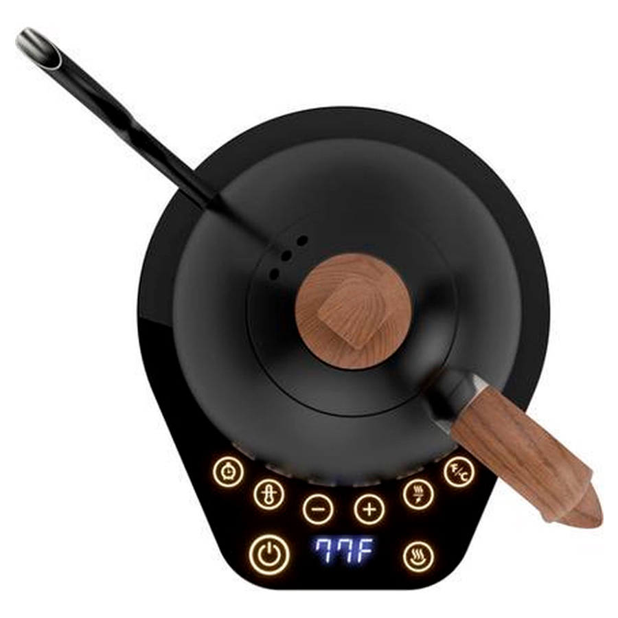 Kettle Brewista Artisan 3 Hervidor de agua con cuello de cisne Brewista Artisan color negro con mango de madera