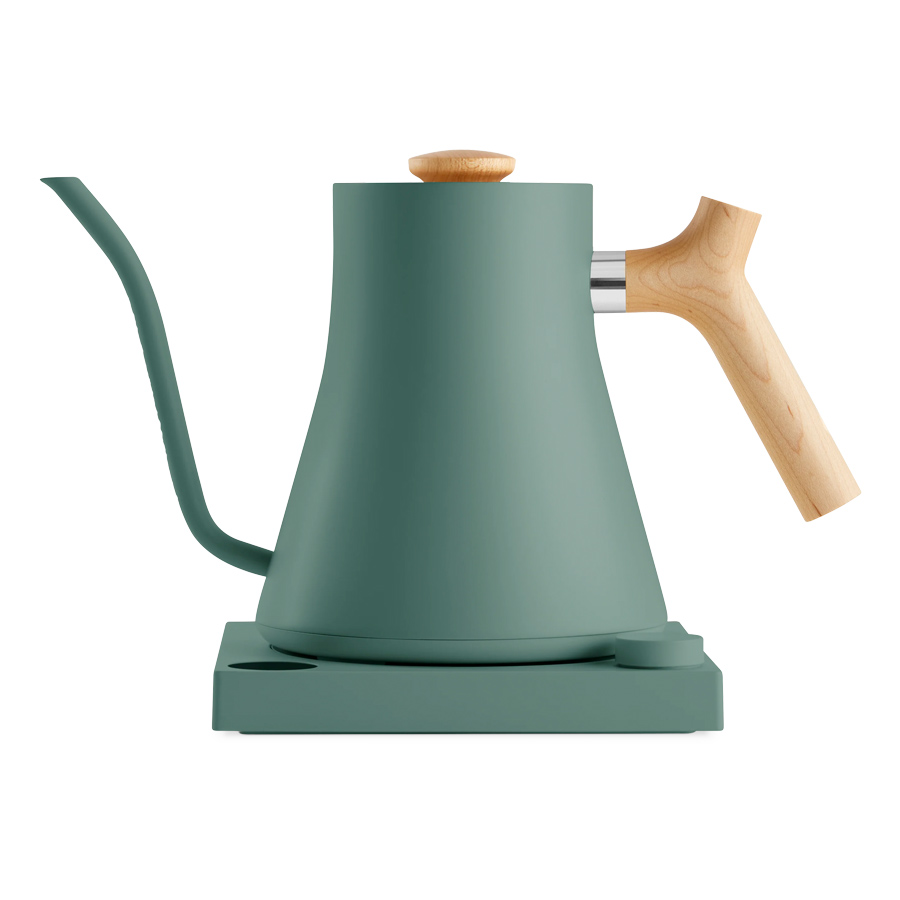 Hervidor eléctrico stagg ekg fellow kettle verde con mango de madera