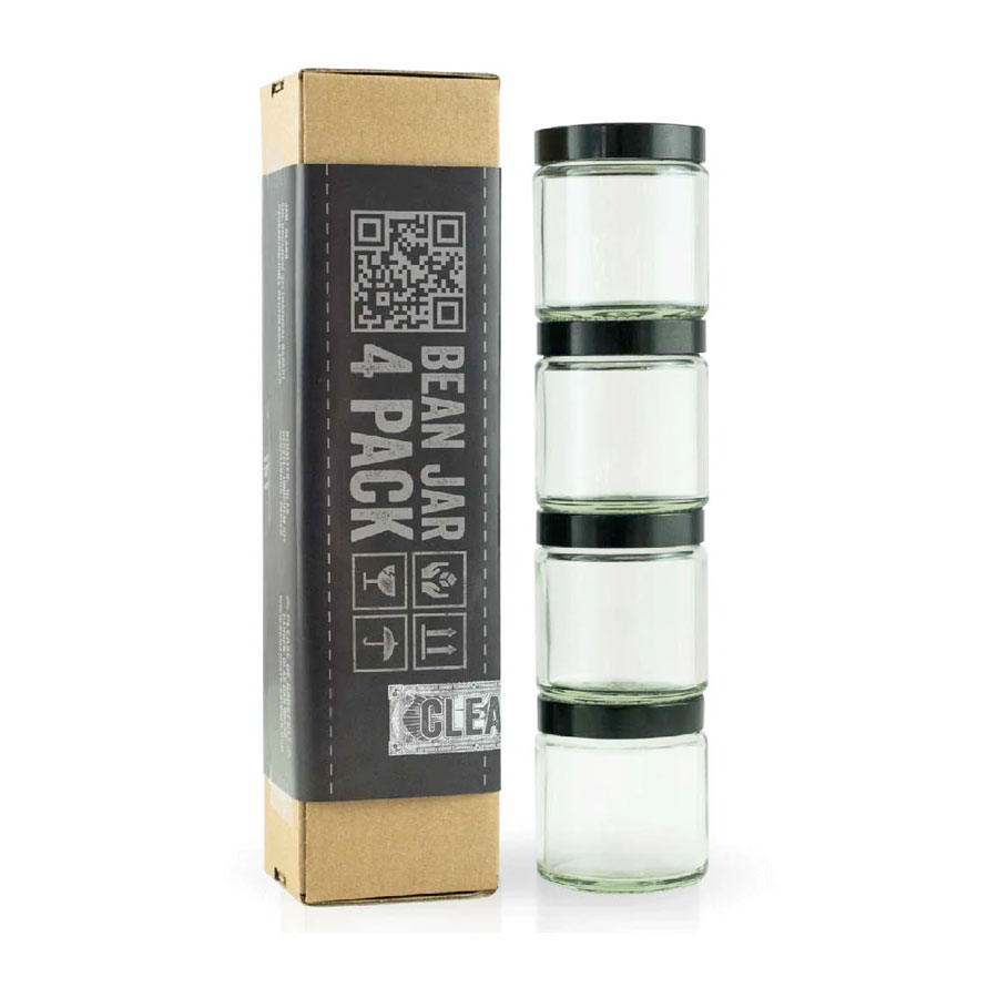 Comandante Bean Jar 4 Pack - Transparente 2 Bean Jar 4 Pack, pack de 4 recipientes para café para usar con el molinillo Comandante C40 MK4 y MK3
